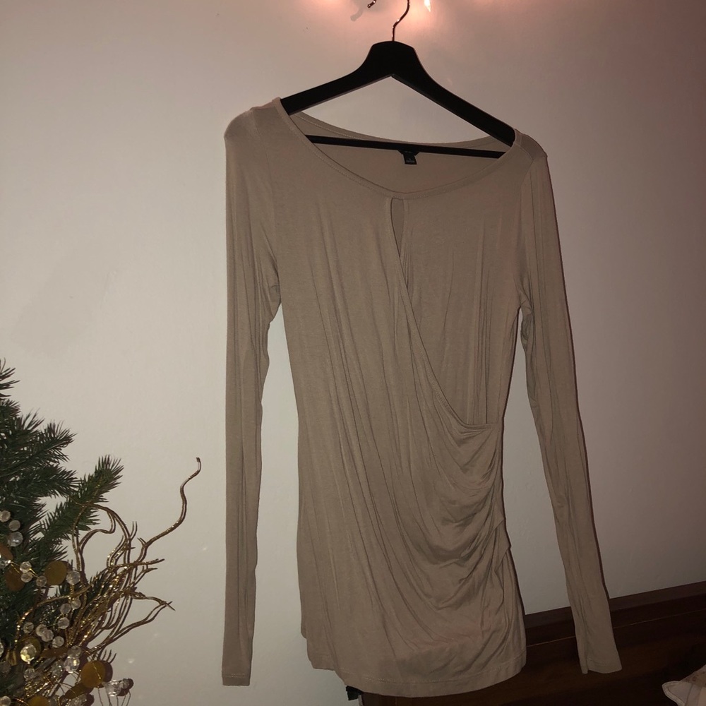 Khaki tan soft twisted long sleeve.